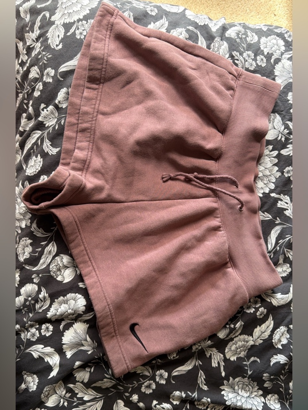 Nike Rose Taupe Swoosh Drawstring Shorts